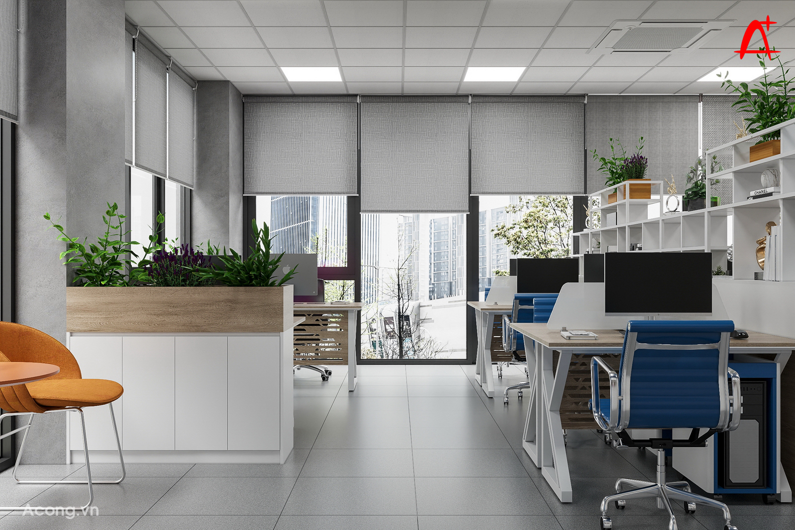 Thiết kế nội thất văn phòng công ty công nghiệp điện Tân Kỳ
